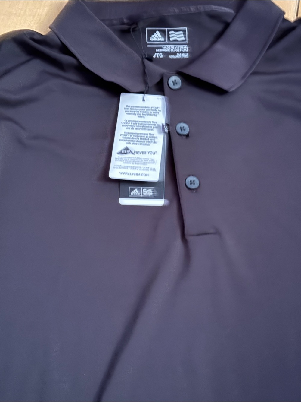 adidas Men’s black Polo Shirt with Three-Button Placket